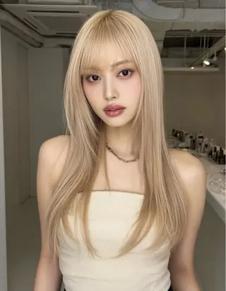 セミロング カラー 金子 廉のヘアスタイル