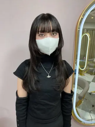 ロング ガルボヘアー心斎橋所属・プルエクステ/プルシ ールエクステ/地雷系のヘアスタイル