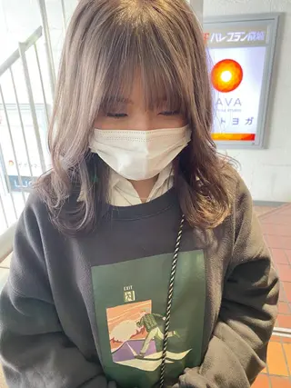 セミロング カラー レイヤー/ベージュ カラー/ハシモトのヘアスタイル