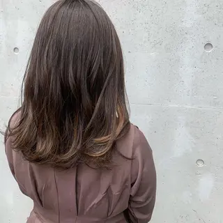 セミロング カラー 中津/柔らかカラー/ ナガオ　イズミのヘアスタイル