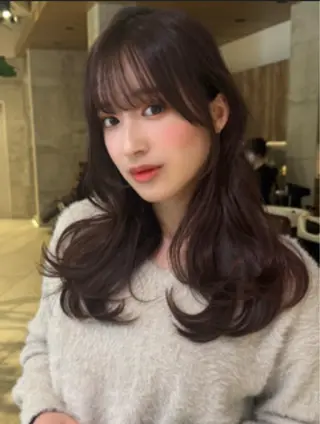 セミロング 無料カットモデル /レイヤー特化/荒砂のヘアスタイル