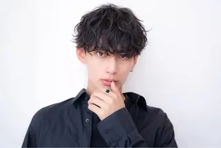 ショート パーマ メンズ 新宿/透明感カラー くびれヘア/SAYAのヘアスタイル