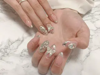 ネイル はな💎ネイル ワンホン、長さ出しのネイルデザイン