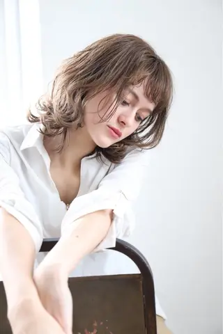 ミディアム カラー パーマ 🌼こやま かおり🌼のヘアスタイル