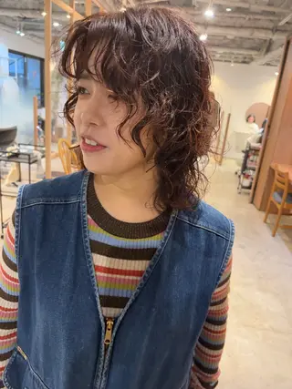 セミロング カラー パーマ Hayashi Shioriのヘアスタイル
