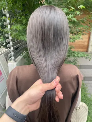 ミディアム カラー 顔周りカット× 髪質改善【リョウ】のヘアスタイル