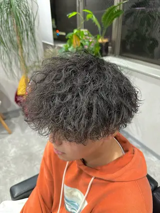 ミディアム パーマ ヘアアレンジ メンズ Mens Salon Gray by NYNY所属・Gray by NYNYのヘアスタイル