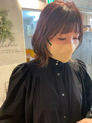 ミディアム カラー 落合 妙佳のヘアスタイル