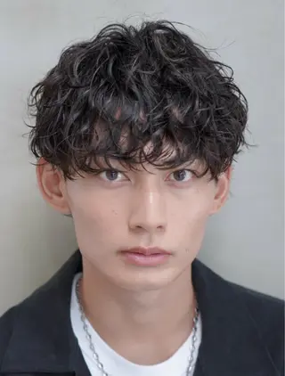 ショート カラー パーマ メンズ キッズ 栄💗メンズパーマ| ハイトーン|haruのヘアスタイル