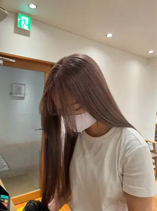 ミディアム カラー オリーブ/縮毛♡ Natsuno🩰のヘアスタイル