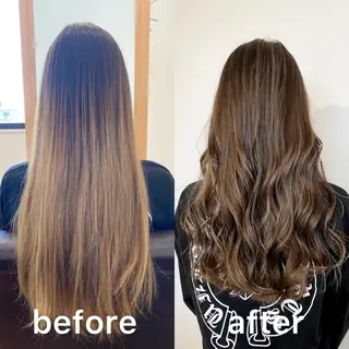 セミロング カラー KIZU 髪質改善 オカルト怪談のヘアスタイル