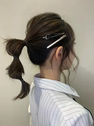 ミディアム ヘアアレンジ 遊佐 瑞紀のヘアスタイル