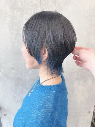 ショート カラー パーマボブ/丸みボブ /くせ毛/とういのヘアスタイル