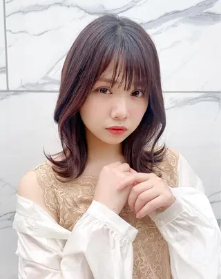 セミロング カラー 韓国ヘア☁️ mitsukiのヘアスタイル