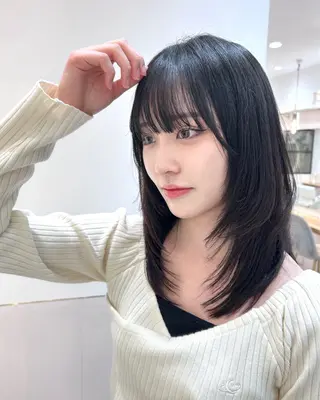 ミディアム ボブ/レイヤーボブ/ 髪質改善/梶川 夏季のヘアスタイル