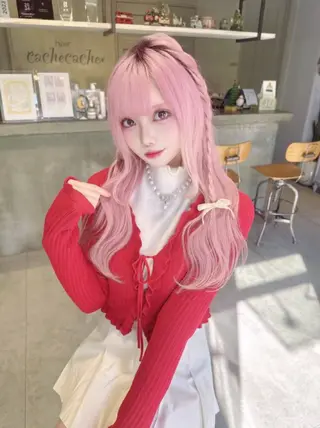 ロング カラー 🩰ピンクベージュ 💞midori🩰のヘアスタイル