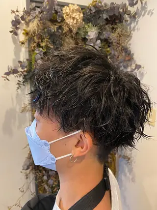 ショート カラー パーマ ヘアアレンジ メンズ メンズパーマの巨匠 鈴木純のヘアスタイル