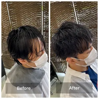 ショート パーマ メンズ share salon　SCENA所属・堤太志 メンズパーマ特化のヘアスタイル