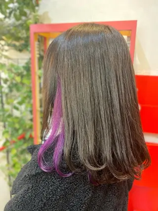 ミディアム ゆぴ☾‪/推しカラー /ハイトーンのヘアスタイル