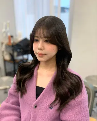 ロング shes茶屋町アリサ 🎀顔周り×韓国風のヘアスタイル