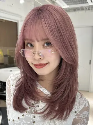 セミロング カラー 透明感カラー/レイヤ ーhinata.のヘアスタイル