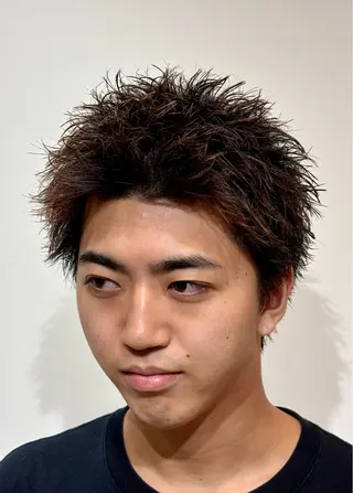 ショート パーマ メンズ 【店長】メンズ職人 短髪　ハイトーン🔥のヘアスタイル