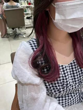 セミロング 艶カラー🩵中久保 舞優🩵のヘアスタイル