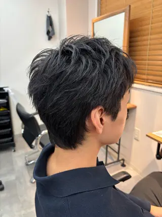 メンズ 千葉駅フェザーパーマ メンズカット保立のヘアスタイル