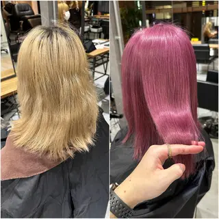 セミロング カラー KEISUKE/ ブリーチ🧡エクステのヘアスタイル