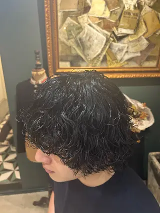 パーマ メンズ メンズパーマ眉毛 特化アユム🔥のヘアスタイル