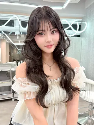 ロング カラー 美髪矯正 ブリーチな しダブル🍒❤ゆうきのヘアスタイル