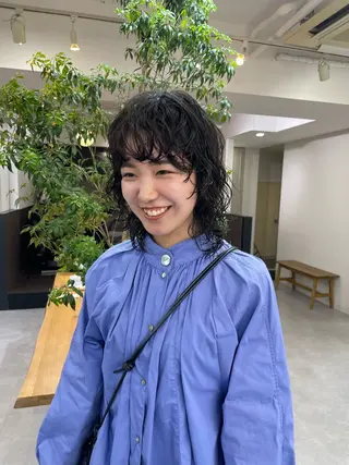 ミディアム パーマ＊ 顔まわり似合わせのヘアスタイル