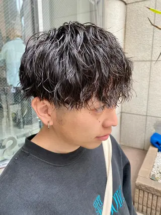 ショート パーマ メンズ 酸スト/フェザー パーマ/三谷海斗のヘアスタイル