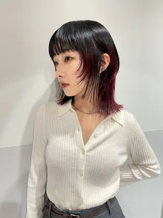 ミディアム カラー satsuki 暖色・ブラウンカラーのヘアスタイル