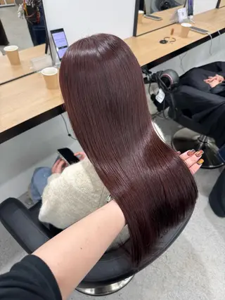 ロング カラー 暗髪🩶ラベンダー/ ブルー/ユウナ🤍のヘアスタイル