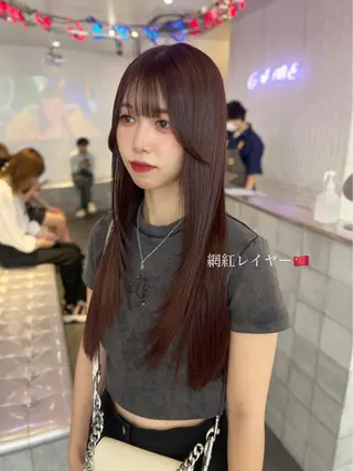 セミロング カラー ヘアアレンジ レイヤーカット指名 No.1💖マユカのヘアスタイル