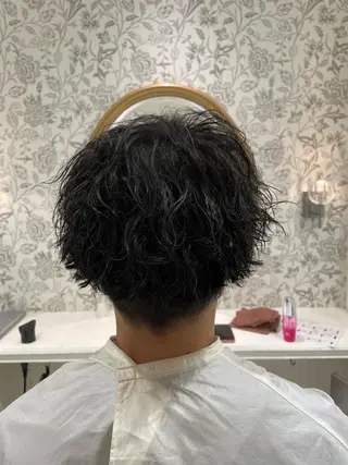 パーマ メンズ センターパート 川島爽楽のヘアスタイル