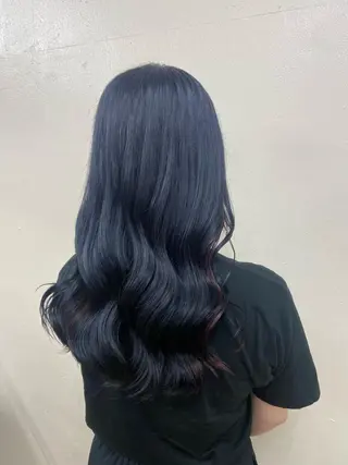 セミロング カラー ワインレッド 🍒KAHOのヘアスタイル