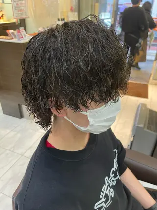 ミディアム パーマ メンズ ❄️メンズカット 落合諒❄️のヘアスタイル