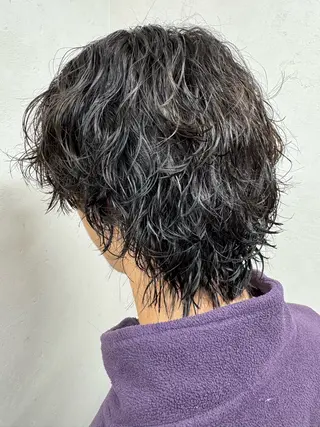 ミディアム パーマ メンズ パーマ/ハイトーン /吉田眞のヘアスタイル