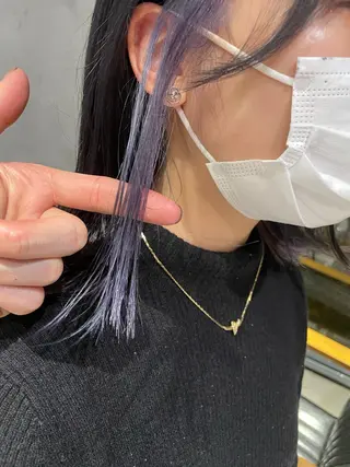 ミディアム 美髪矯正/艶カラー ボブ/栄/鐘ヶ江純也のヘアスタイル