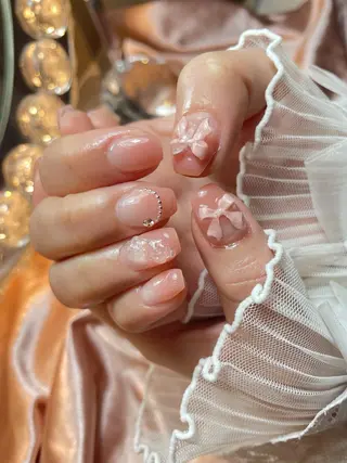 ネイル 23時まで❤︎韓国、 ワンホンネイルのネイルデザイン