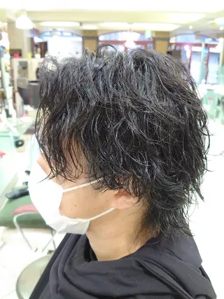パーマ ミディアム ヘアアレンジ メンズ 🐺一ノ瀬 凌 / デザインウルフ🐺のヘアスタイル