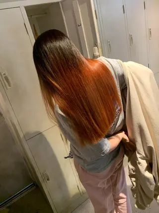 セミロング カラー ブリーチ/アレンジ 天満/chihiroのヘアスタイル