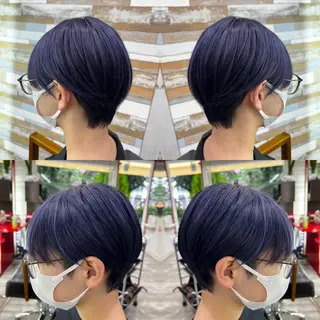 ショート カラー "PEPPU "所属・派手髪、ハイトーン ショートヘアShinのヘアスタイル