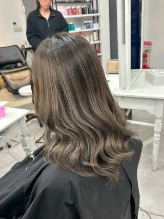 セミロング カラー ヘアアレンジ alpha. カラーエクステ下妻のヘアスタイル