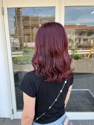 ミディアム カラー FERIA あべの yumeho🍭のヘアスタイル