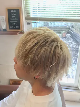 ショート カラー パーマ ヘアアレンジ メンズ メンズパーマの巨匠 鈴木純のヘアスタイル