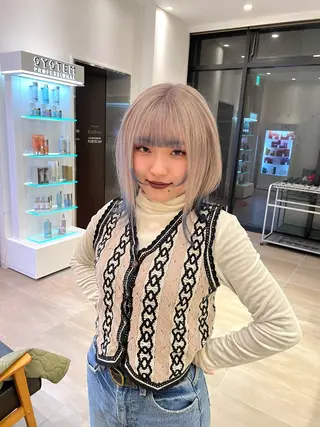 カラー 🫧ミルクティーベー ジュ🫧門脇ゆう🎀のヘアスタイル