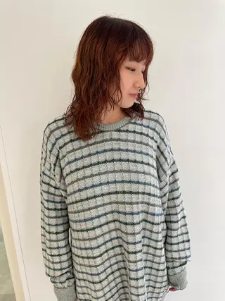 ミディアム カラー パーマ iet.所属・ウルフ/ボブ/耳ツボ ジュエリー◎ricoのヘアスタイル
